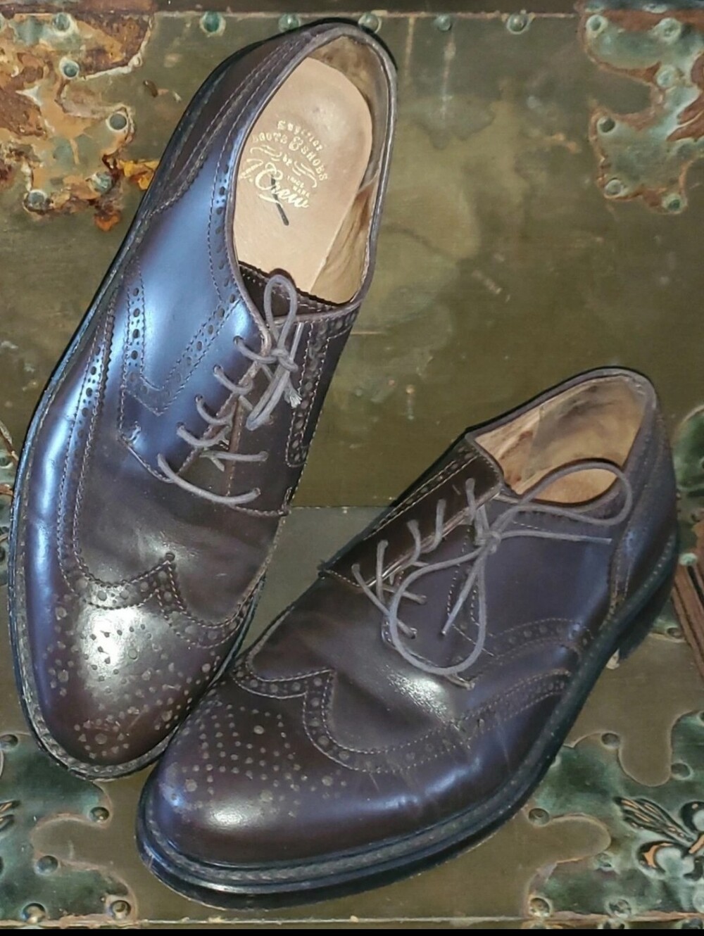 J. Crew Preston Classic Men's Wingtip Dress Shoes in Dark Brown 11.5